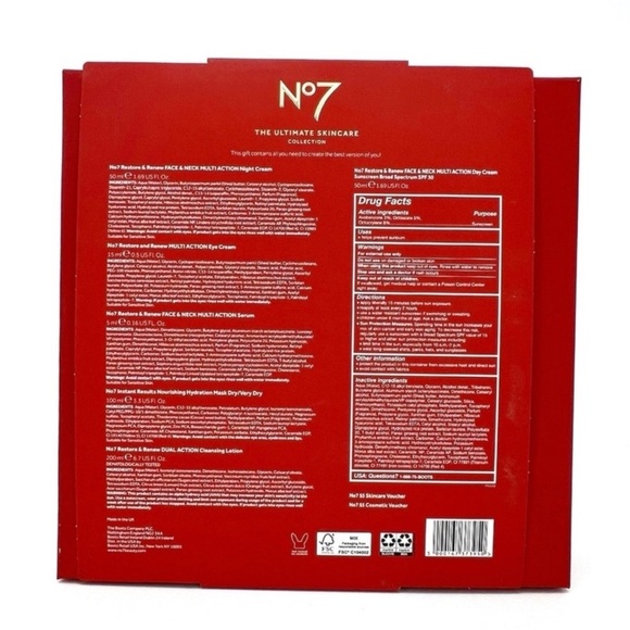 No7 Restore & Renew The Ultimate Skincare Collection 6 Piece Set New $149 Value - Picture 3 of 7